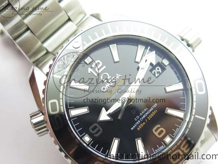0109 Planet Ocean 39.5mm Black Ceramic Bezel SS VSF 1:1 Best Edition Black Dial on SS Bracelet A Stretchable 7890